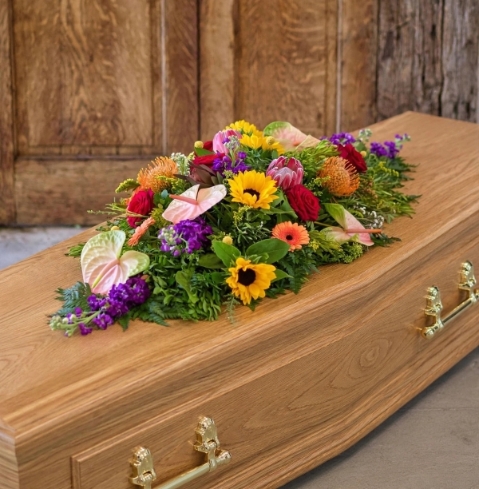 Vibrant Anthurium Casket Spray